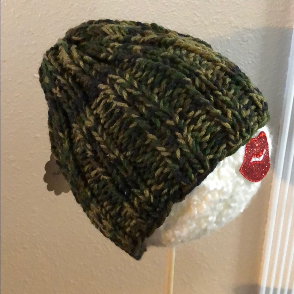 NWT-Camouflage Handcrafted Knitted Hat